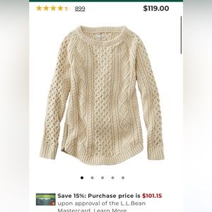 L l Bean signature sweater cream / beige